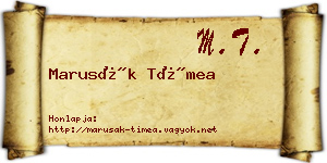 Marusák Tímea névjegykártya